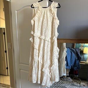 Sundance Cream D'orsay Lace Dress